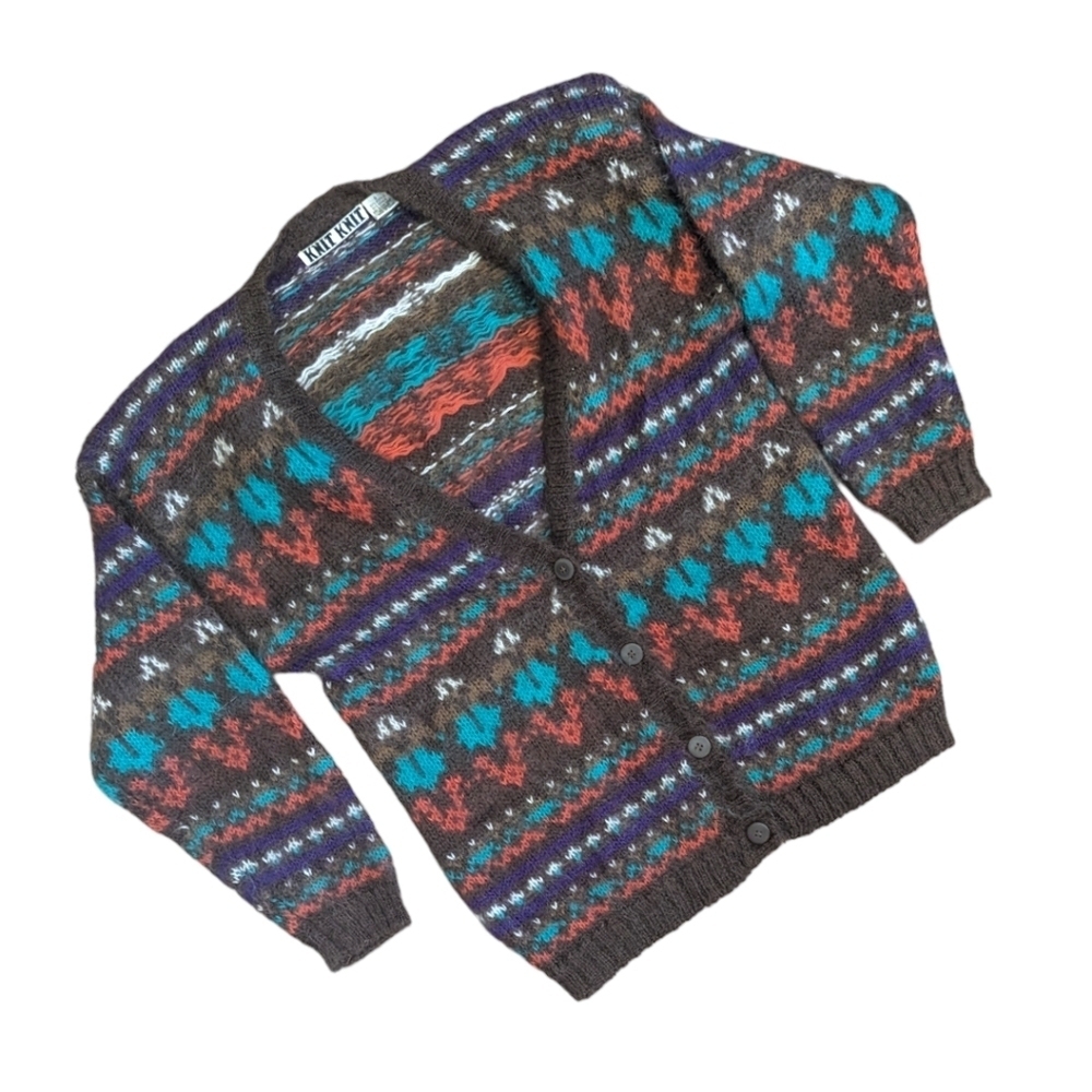 Vintage Southwestern Shaggy  Mohair‎ Cardigan Fuzzy 90s - Picture 10 of 10